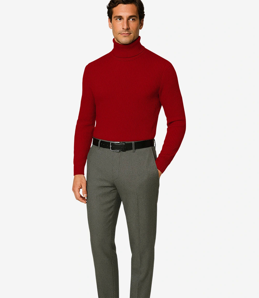 Mens Red Turtleneck Sweater