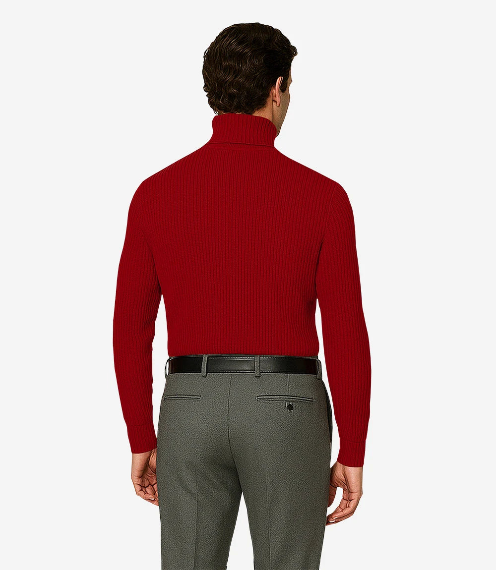 Mens Red Turtleneck Sweater