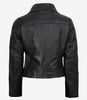 Veste en cuir noir de style motard pour femme