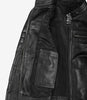 Veste en cuir noir style motard pour femme