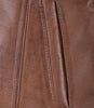 Women's Petite Brown Wax Real Leather Car Coat