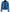 Veste style motard en cuir d'agneau ciré bleu pour femme