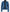 Veste style motard en cuir d'agneau ciré bleu pour femme
