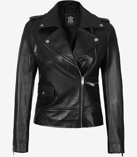 Amber Womens Black Moto Jacket