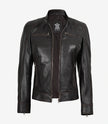 Womens Ruboff Brown Distressed Biker Leather Jacket