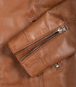 Womens Real Lambskin Leather Tan Biker Jacket